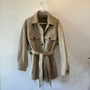 Zara soft belted over shirt